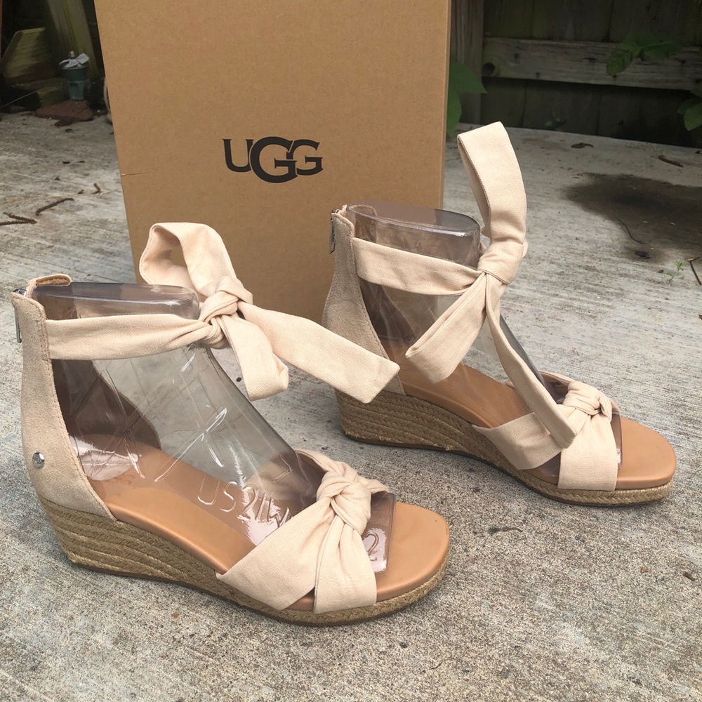 UGG Women's Yarrow Ankle Tie Espadrille Wedges